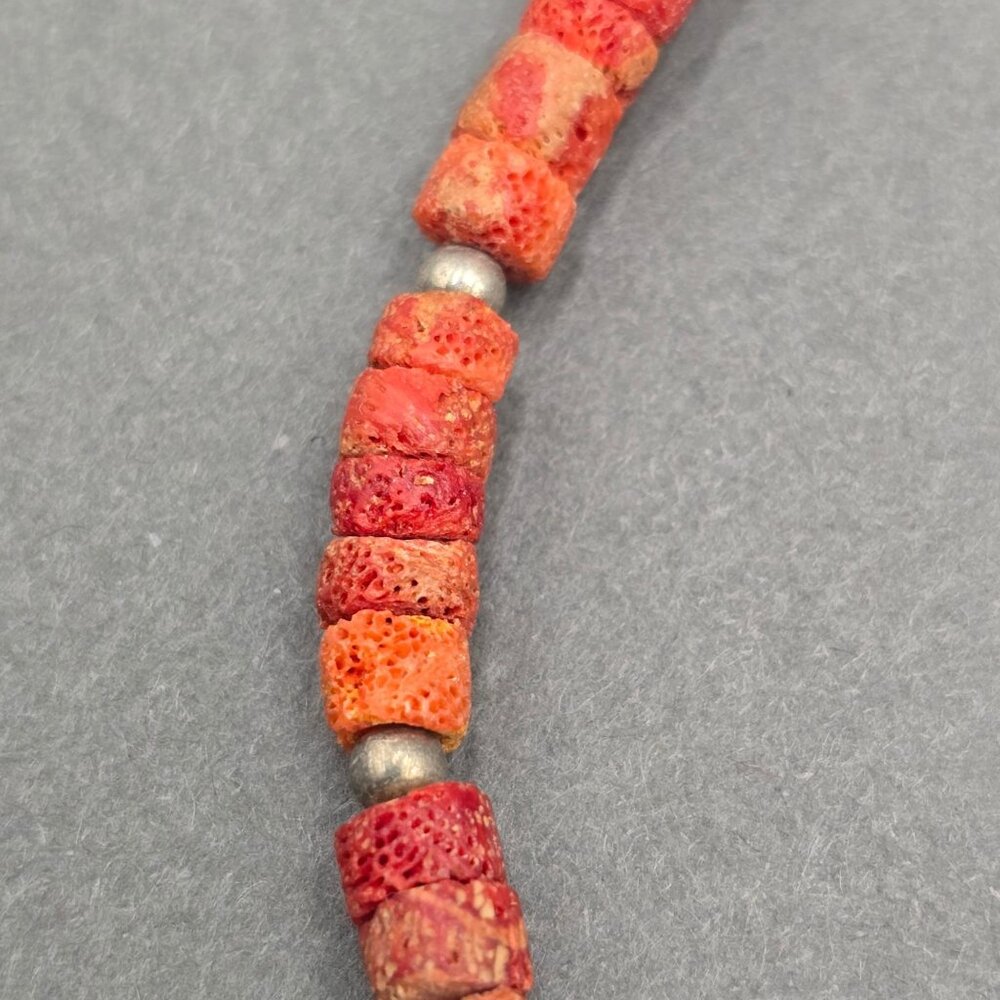 Vintage Southwestern Abalone Shell Turquoise Coral Heishi Necklace 24" Layered - Picture 7 of 13